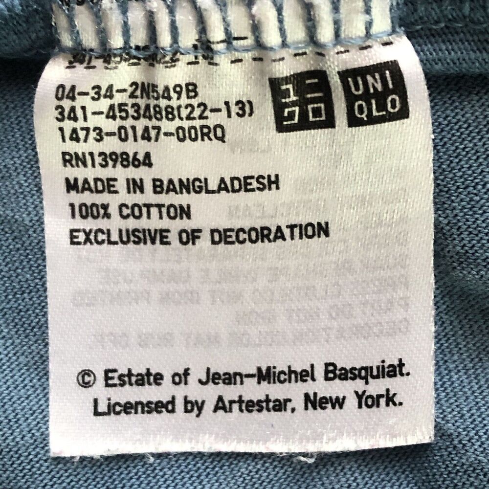 Uniqlo X Jean Michel Basquiat Men’s Pocket T Shirt Graphic Art Tee Size Small - Picture 8 of 9